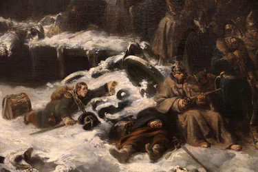 Napoleonova armáda ustupující z Ruska, detail, 1836